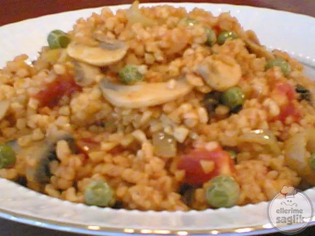 Biberli Mantarlı Bulgur Pilavı