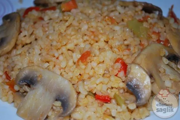 Biberli  Mantarlı Bulgur Pilavı