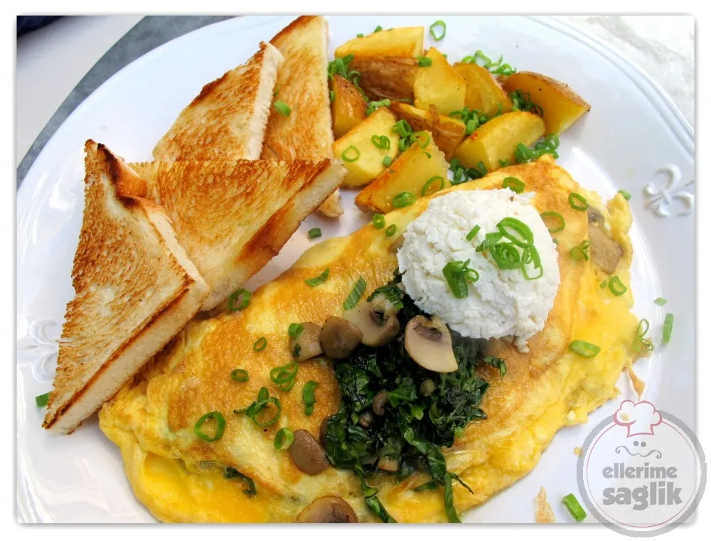 Mantarlı Ispanaklı Omlet