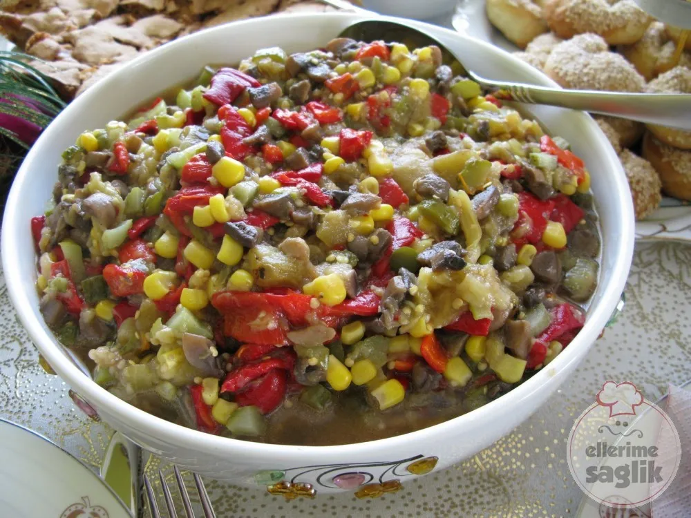 Patlıcanlı Mantarlı Salata
